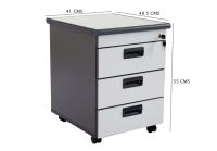 Grigio 180 Plain L Office Desk with Mobile Drawers