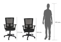 Isu 95550 High Back Ergonomic Mesh Chair for Office - Black