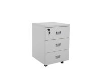 Stazion 1260 Modern Office Desk White with drawers