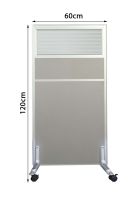 Dela GT20 120 Height Glass 60 Width Aluminium Office Partition Panel with Wheels