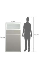 Dela GT20 120 Height Glass 140x120 6 Person Partition Workstation-Leg Concept White