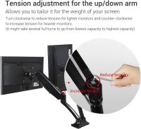 Mahmayi Black VNDLB502D Modern Dual Monitor Support Arm Adjustable for Monitor, TV, PC (71x24x15cm)