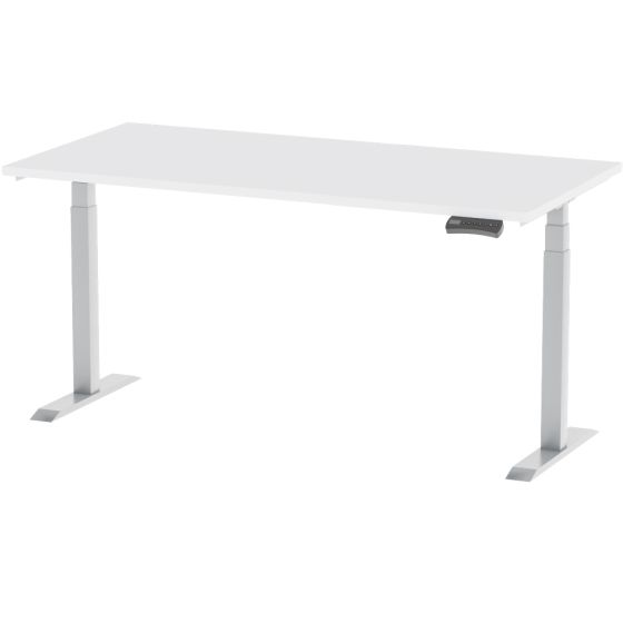 Mahmayi Flexispot Standing Desk Dual Motor 3 Stages Electric Stand Up Desk 160cmx75cm Height Adjustable Desk Home Office Desk White Frame + White Desktop
