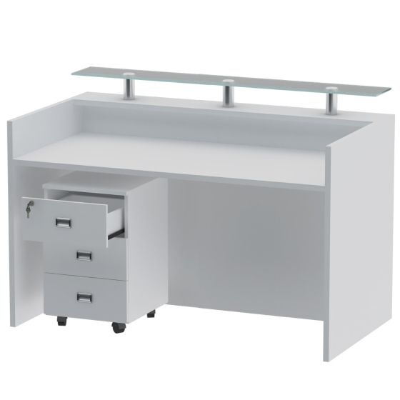 Mahmayi R06 White Office Reception Desk - 160cm