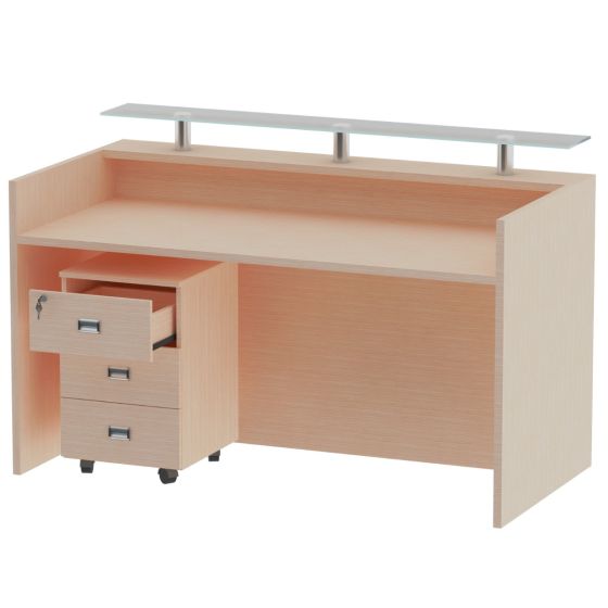 Mahmayi R06 Oak Office Reception Desk - 180cm