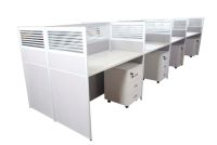 Dela GT20 120 Height Glass 120x60 8 Person Partition Workstation-Panel Concept White