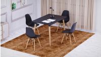 Cenare 5-Piece Dining Set for Kitchen, 120 X 80 Dining Table With 4 X DSW Plastic Dining Chair - Black