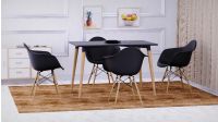 Cenare 5-Piece Dining Set for Kitchen, 120 X 80 Dining Table With 4 X DAW Arm Dining Chair - Black