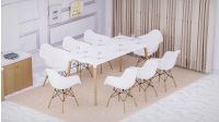 Cenare 9-Piece Dining Set for Kitchen, 160 X 80 Dining Table With 8 X DAW Arm Dining Chair - White