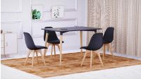 Cenare 5-Piece Dining Set for Kitchen, 120 X 80 Dining Table With 4 X PU Dining Chair - Black