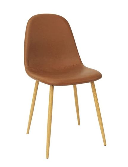 Mahmayi HYDC001 Washable PU Cushion Seat Back Dining Brown Chair