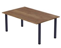Mahmayi Dec 72 BLK Modern Wooden Dining Table U-Leg, 4-Seater for Kitchen, Dining Room, Living Room-120cm, Tobacco Halifax Oak