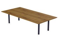 Mahmayi Dec 72 BLK Modern Wooden Dining Table U-Leg, 8-Seater for Kitchen, Dining Room, Living Room-240cm, Cognac Brown Sherman Oak