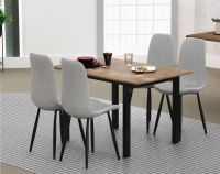 Mahmayi Dec 72 BLK Modern Wooden Dining Table U-Leg, 4-Seater for Kitchen, Dining Room, Living Room-120cm, Tobacco Halifax Oak