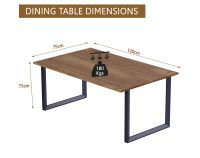 Mahmayi Dec 136 BLK Modern Wooden Dining Table Loop Leg, 4-Seater for Kitchen, Dining Room, Living Room-120cm, Tobacco Halifax Oak