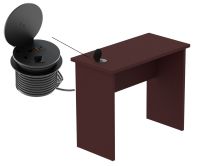 Mahmayi Apple Cherry Study Table for Home Schools 90 cm with 51-1H Round Desktop Power Module with USB Slot for Office Desk - Black