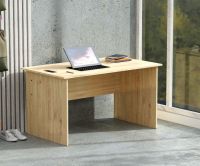 Mahmayi Oak MP1-WO-OAK-PM Writing Table with Power Module, Power Strip Desktop Socket Board Modern Executive Desk Home Offices, Schools, Laptop, Office Workstation 120 cm