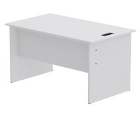 Mahmayi MP1 160x80 Writing Table with Hanging Pedestal - White with Black BS01 Desktop Socket with USB AC Port for Office, Home, and Meeting Room 17 cm
