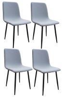 Mahmayi HYDC058 Fabric Cushion Grey Dining Chair for Kitchen, Living Room - Pack of 4