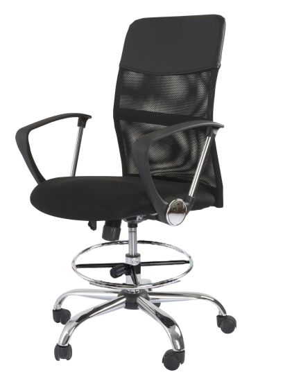 Sarah 4DM Low Back Mesh Office Chair with Adjustable Height With Draft Kit - Black