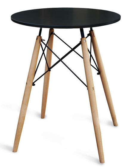 Mahmayi TJ HYT08 60DIA Black Round Table with Quad Leg base - 60cm