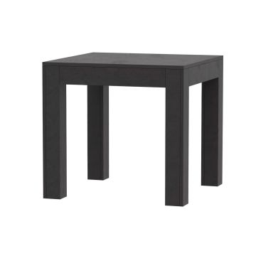 square anthracite wood dining table with block legs