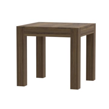 Square wooden dining table in vintage oak finish