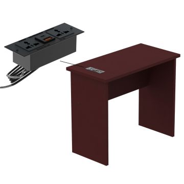 Apple cherry study desk with recessed power module