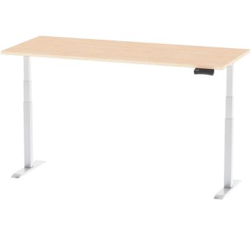 Oak desktop white dual motor standing desk with keypad