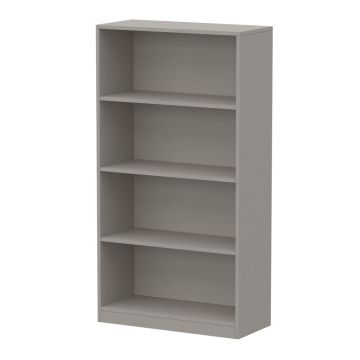 light grey 4 tier freestanding bookcase with open shelves