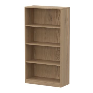 light wood 4 tier freestanding bookcase with open shelves