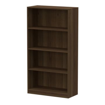 Zabrano finish 4 tier wooden bookshelf front angle