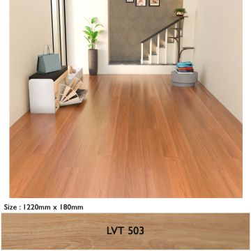 Mahmayi Stonehenge LVT 503 Beige Oak flooring planks installed in a residential entryway showing warm wood-grain finish with plank size 1220mm x 180mm