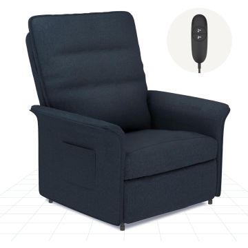 Dark grey electric recliner with wired remote