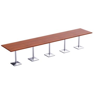 modular apple cherry bar table row with square pedestal bases