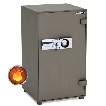 grey fire safe with dial and key lock