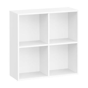 White 4 cube bookshelf with open shelves