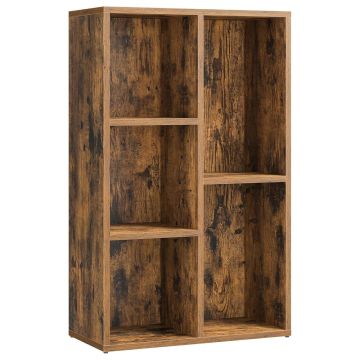 dark oak 5 cube bookcase with two column design