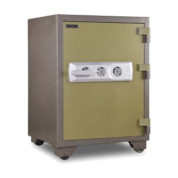 Mahmayi Fire Safe BS-K750 Heavy Duty Security Safe Locker with Key Lock, Fire Resistant Safe Ideal for Home, Office, Bank, Business and Commercial Use - Grey 140Kgs