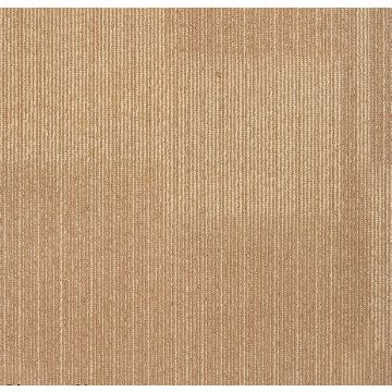 Beige textured carpet with subtle vertical stripe pattern.