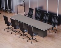 Mahmayi Modern Conference Table for Office, Office Meeting Table, Conference Room Table (Anthracite Linen, 360)