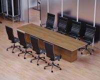 Mahmayi Ultra-Modern Conference Table for Office, Office Meeting Table, Conference Room Table (Natural Dijon Walnut, 360)