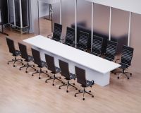Mahmayi Newly-Crafted Conference Table for Office, Office Meeting Table, Conference Room Table (White, 480)