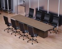 Mahmayi Simplistic Conference Table for Office, Office Meeting Table, Conference Room Table (Truffle Davos Oak, 360)