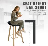 Ultimate Eames Style Seat Height Bar Stool - Black