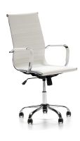 Ultimate 031H Eames Replica Ribbed PU Chrome Highback Chair - White