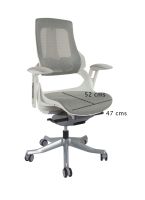 Executive Medium Back Height Ergonomic Mesh Chair, Office Conference Mesh Chairs With Adjustable-Backrest Caster Wheels- White
