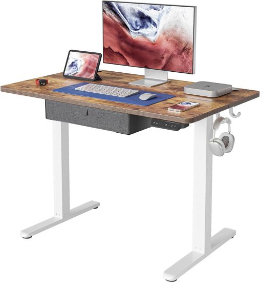Mahmayi Contemporary ZCD-28WA Dark Walnut Standing Desk with Adjustable Legs, Sturdy Anti-Rust Steel Frames for Home, Office, Living Room, Workstation 120x60cm