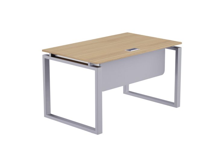 Mahmayi Carre 5112 Modern Workstation without Drawer, Computer Desk, Square Metal Legs with Modesty Panel Coco Bolo Ideal for Home, Office
