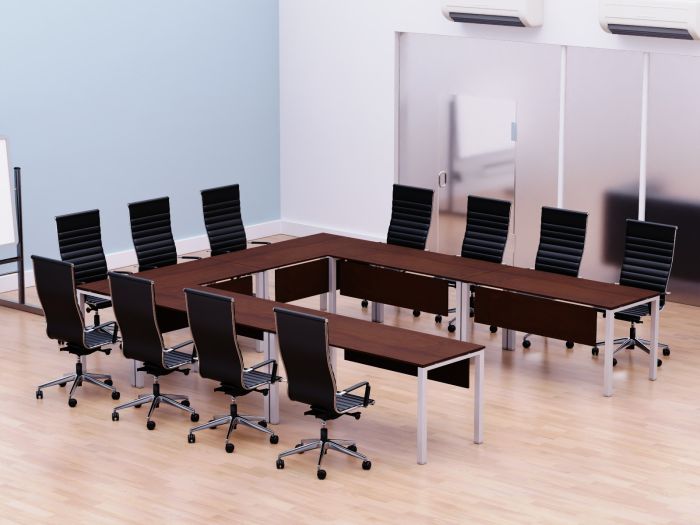 Figura 72-12 12 Seater Apple Cherry U-Shaped Conference-Meeting Table